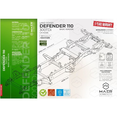 MAER DEFENDER 110 300Tdi Galvanised chassis - BASIC - MACH14BS