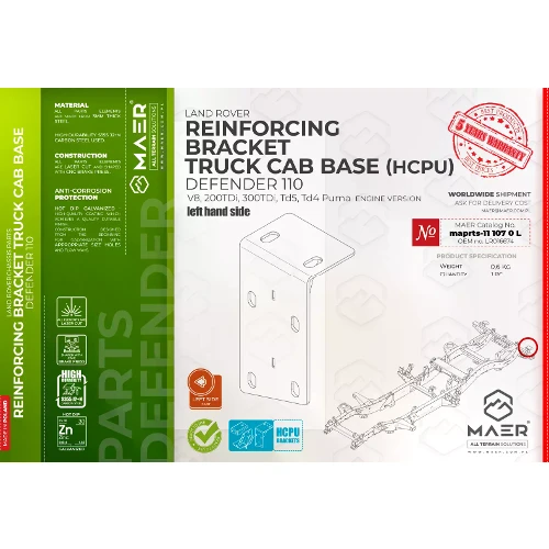 maprts-11 107 0 L REINFORCING BRACKET TRUCK CAB BASE (HCPU) for Defender