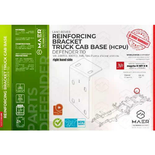 maprts-11 107 0 R REINFORCING BRACKET TRUCK CAB BASE (HCPU) for Defender